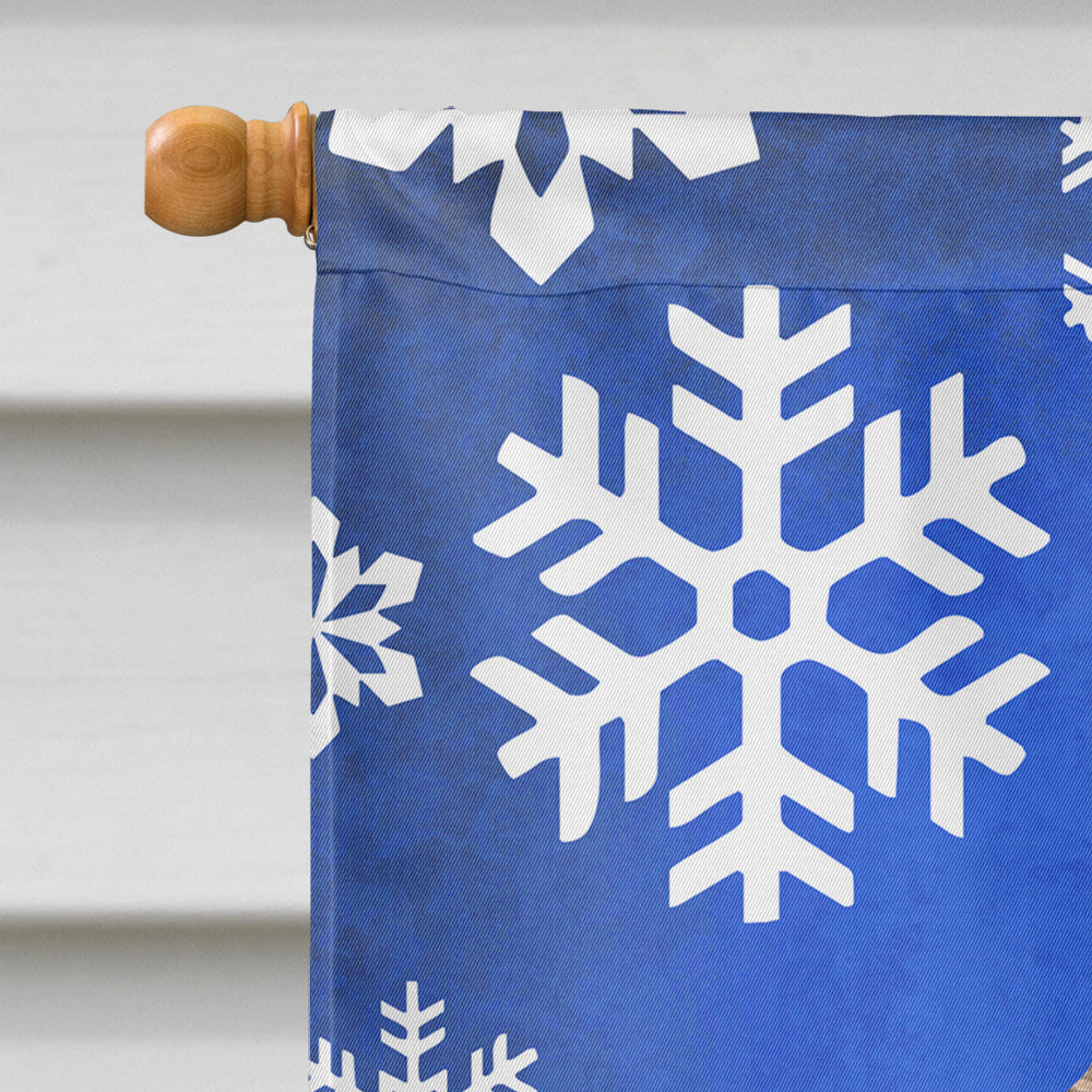 Irish Wolfhound Winter Snowflakes Holiday House Flag 28x40 Porch Sleeve Pole Decorative Outside Yard Banner Artwork Wall Hanging, Polyester