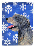 Irish Wolfhound Winter Snowflakes Holiday Garden Flag Mailbox Decorative Yard Banner Outside Patio Artwork for Flower Beds, Garden Size, Multicolor