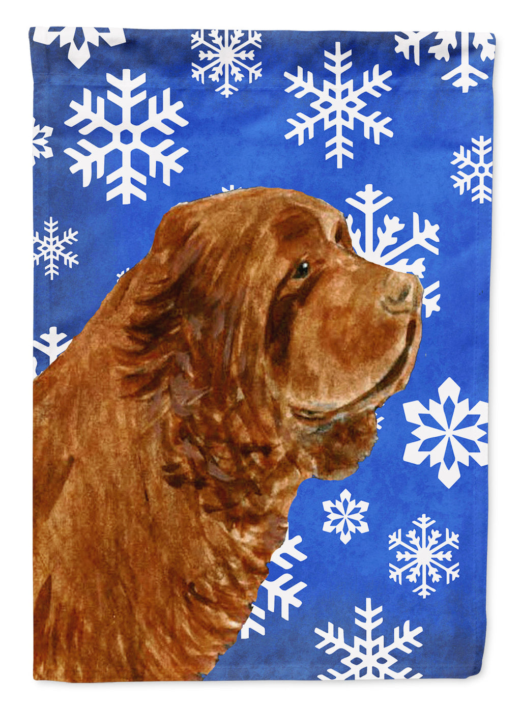 Sussex Spaniel Winter Snowflakes Holiday Garden Flag Mailbox Decorative Yard Banner Outside Patio Artwork for Flower Beds, Garden Size, Multicolor