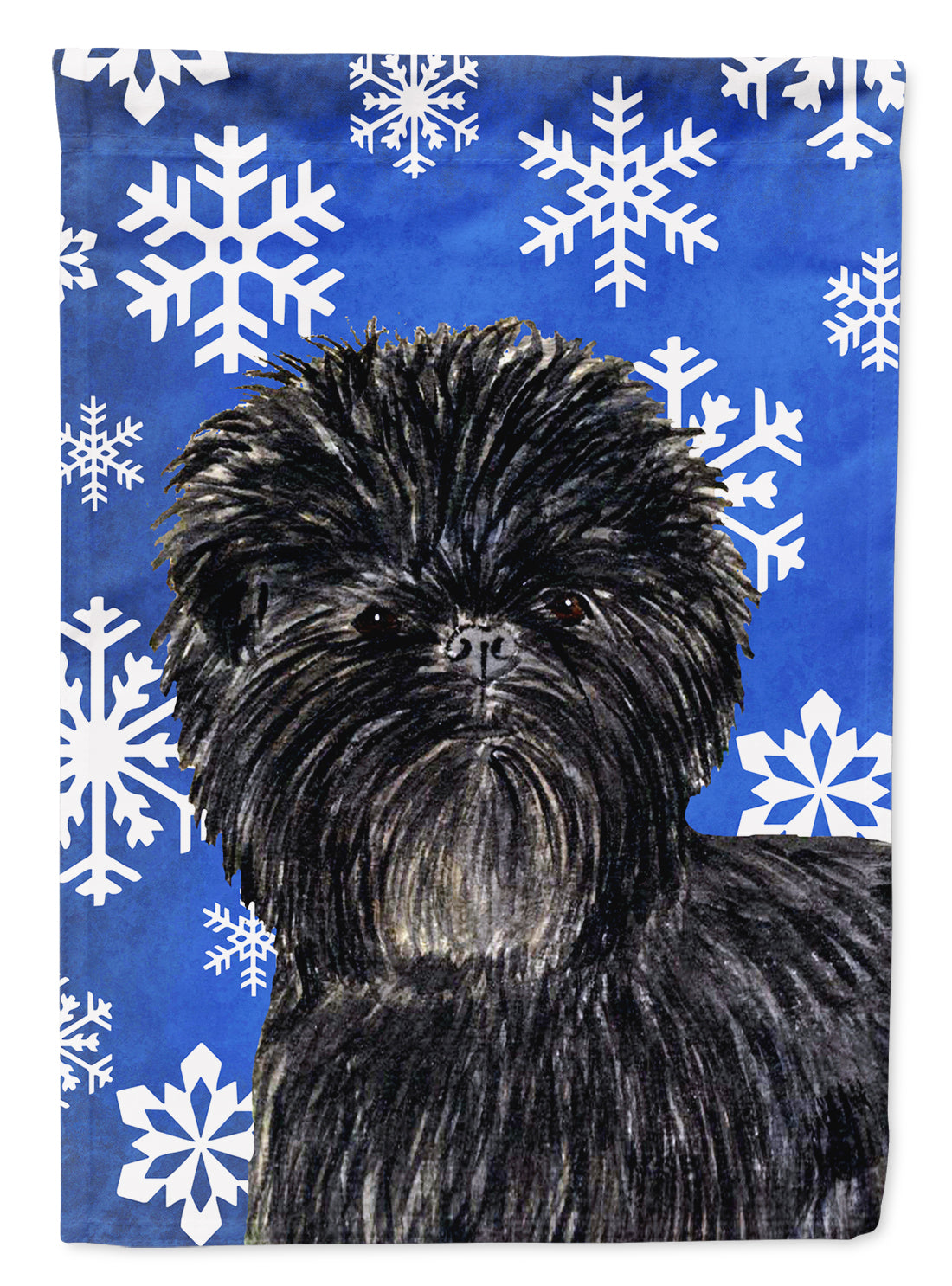 Affenpinscher Winter Snowflakes Holiday Garden Flag Mailbox Decorative Yard Banner Outside Patio Artwork for Flower Beds, Garden Size, Multicolor