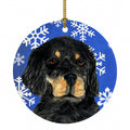 Gordon Setter Winter Snowflakes Holiday Ceramic Ornament Christmas Tree Hanging Decorations for Home Christmas Holiday, Party, Gift, 3 in, Multicolor
