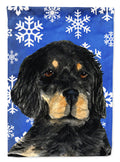 Gordon Setter Winter Snowflakes Holiday Garden Flag Mailbox Decorative Yard Banner Outside Patio Artwork for Flower Beds, Garden Size, Multicolor