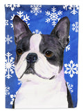 Boston Terrier Winter Snowflakes Holiday Garden Flag Mailbox Decorative Yard Banner Outside Patio Artwork for Flower Beds, Garden Size, Multicolor