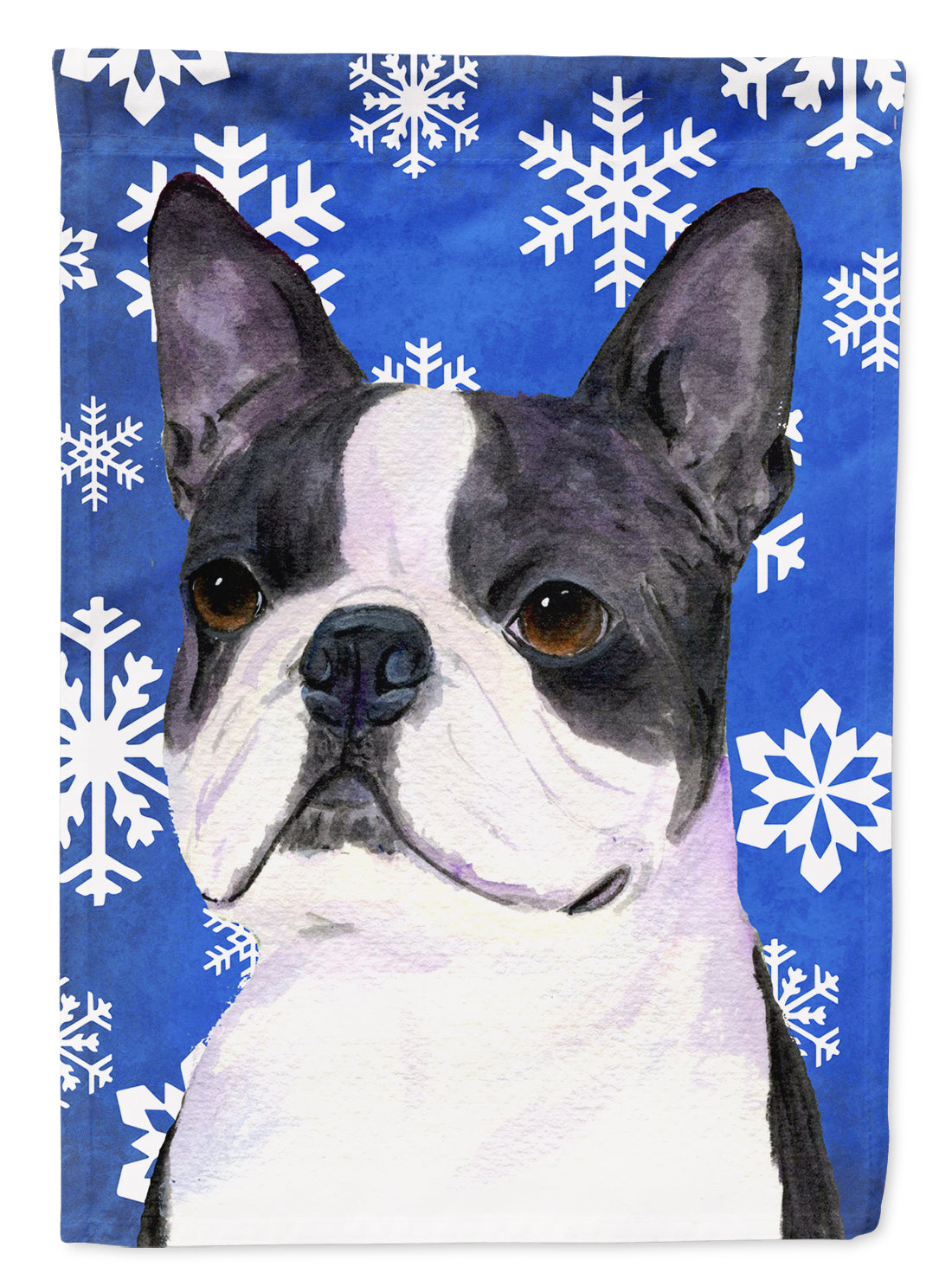 Boston Terrier Winter Snowflakes Holiday Garden Flag Mailbox Decorative Yard Banner Outside Patio Artwork for Flower Beds, Garden Size, Multicolor