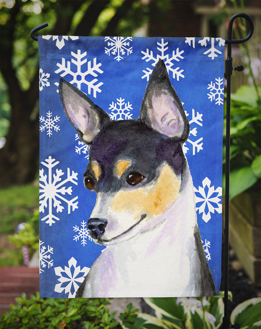 Chihuahua Winter Snowflakes Holiday Garden Flag Mailbox Decorative Yard Banner Outside Patio Artwork for Flower Beds, Garden Size, Multicolor