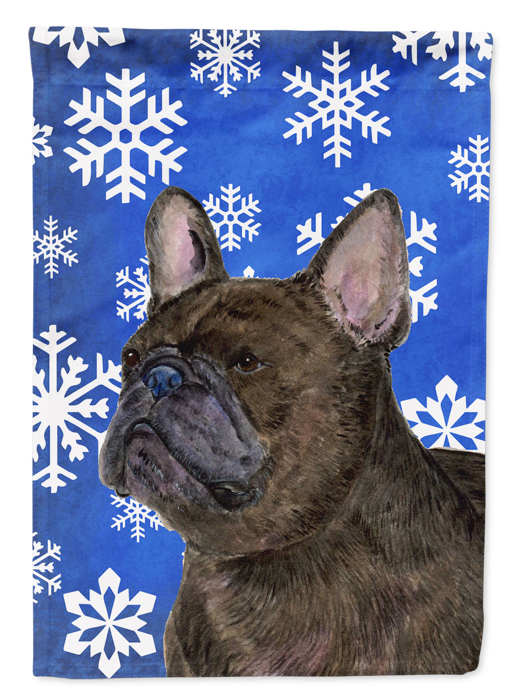 French Bulldog Winter Snowflakes Holiday Garden Flag Mailbox Decorative Yard Banner Outside Patio Artwork for Flower Beds, Garden Size, Multicolor