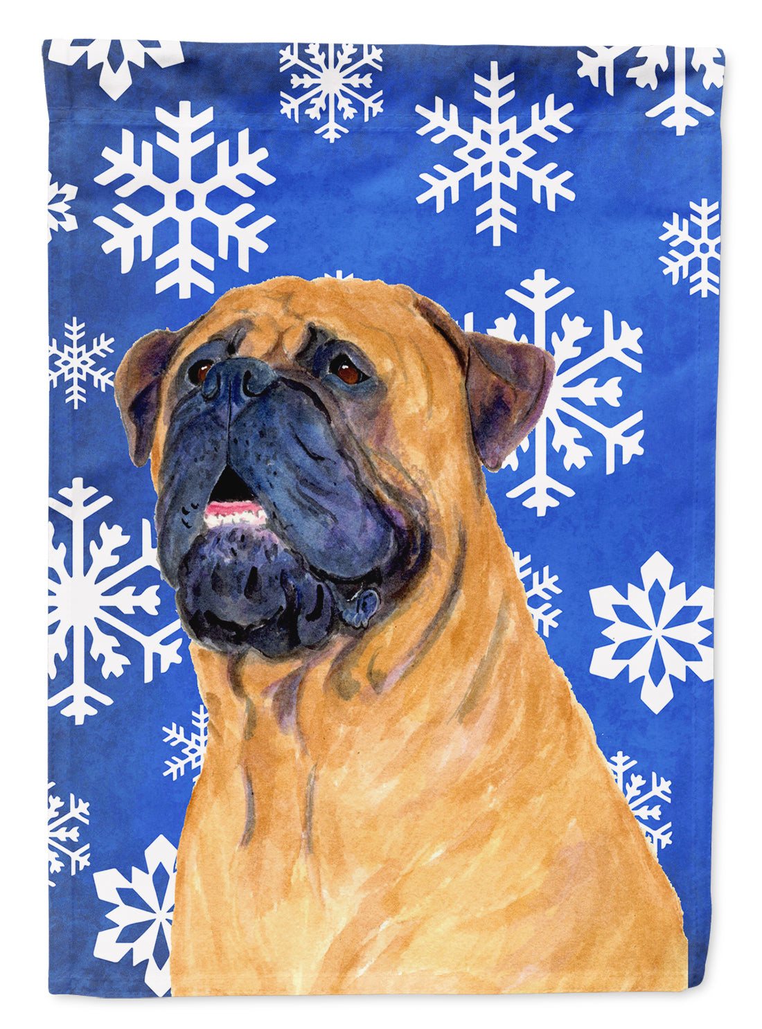 Mastiff Winter Snowflakes Holiday Garden Flag Mailbox Decorative Yard Banner Outside Patio Artwork for Flower Beds, Garden Size, Multicolor