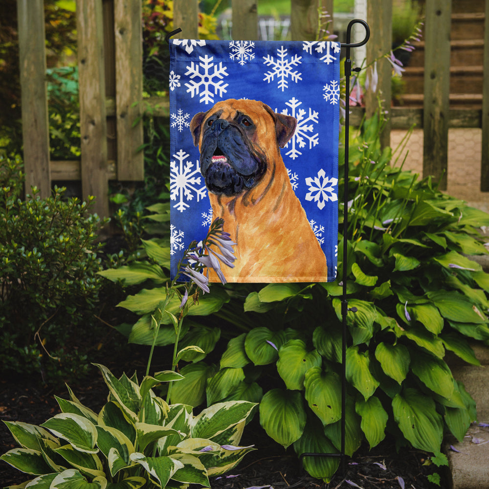Mastiff Winter Snowflakes Holiday Garden Flag Mailbox Decorative Yard Banner Outside Patio Artwork for Flower Beds, Garden Size, Multicolor