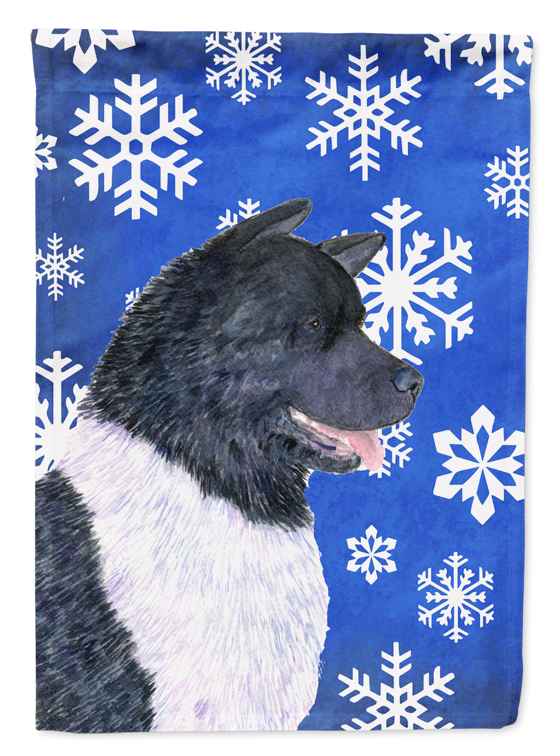Akita Winter Snowflakes Holiday Garden Flag Mailbox Decorative Yard Banner Outside Patio Artwork for Flower Beds, Garden Size, Multicolor