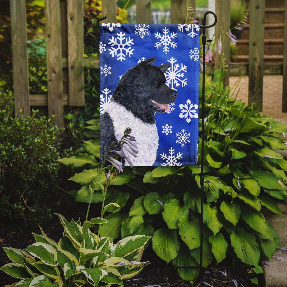 Akita Winter Snowflakes Holiday Garden Flag Mailbox Decorative Yard Banner Outside Patio Artwork for Flower Beds, Garden Size, Multicolor