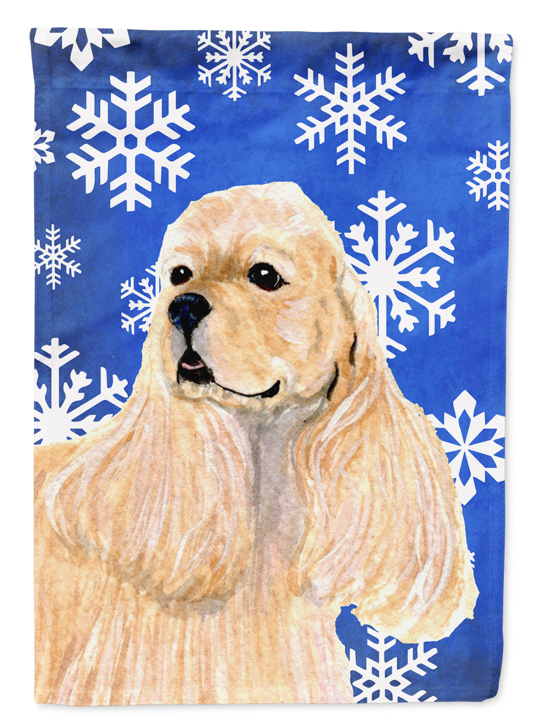 Cocker Spaniel Winter Snowflakes Holiday Garden Flag Mailbox Decorative Yard Banner Outside Patio Artwork for Flower Beds, Garden Size, Multicolor