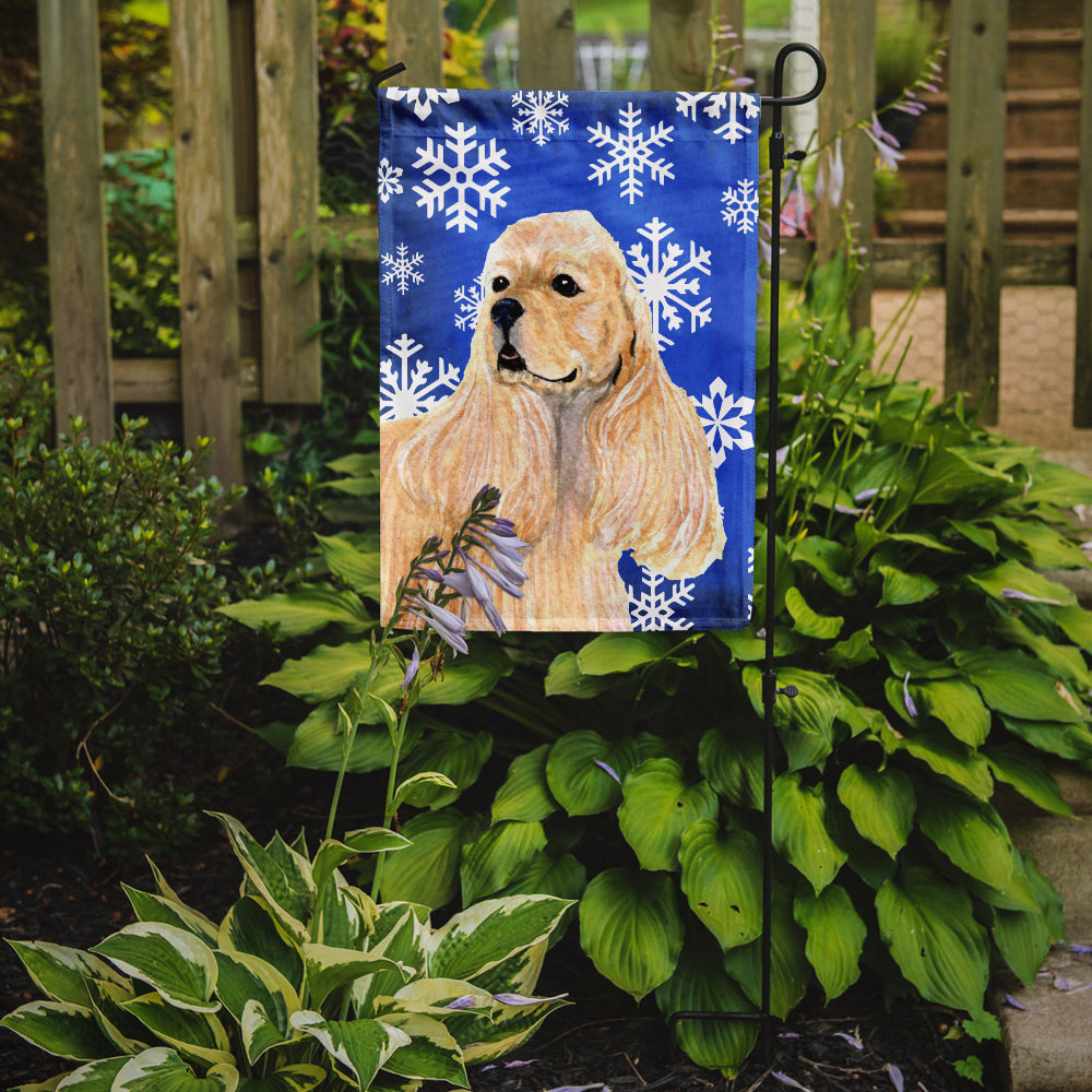 Cocker Spaniel Winter Snowflakes Holiday Garden Flag Mailbox Decorative Yard Banner Outside Patio Artwork for Flower Beds, Garden Size, Multicolor