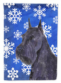 Schnauzer Winter Snowflakes Holiday Garden Flag Mailbox Decorative Yard Banner Outside Patio Artwork for Flower Beds, Garden Size, Multicolor