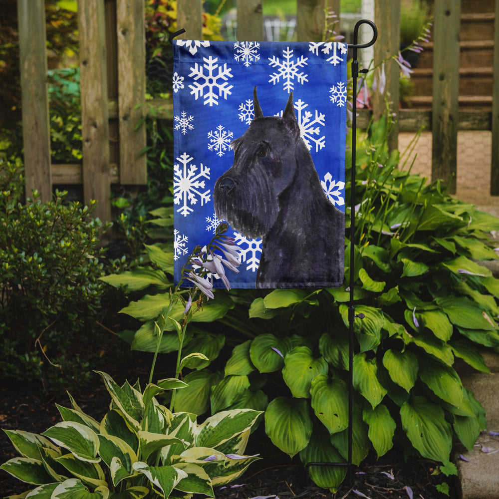 Schnauzer Winter Snowflakes Holiday Garden Flag Mailbox Decorative Yard Banner Outside Patio Artwork for Flower Beds, Garden Size, Multicolor