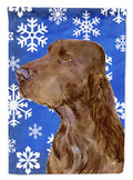 Field Spaniel Winter Snowflakes Holiday Garden Flag Mailbox Decorative Yard Banner Outside Patio Artwork for Flower Beds, Garden Size, Multicolor