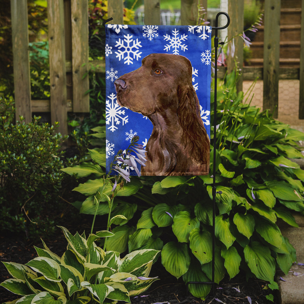 Field Spaniel Winter Snowflakes Holiday Garden Flag Mailbox Decorative Yard Banner Outside Patio Artwork for Flower Beds, Garden Size, Multicolor