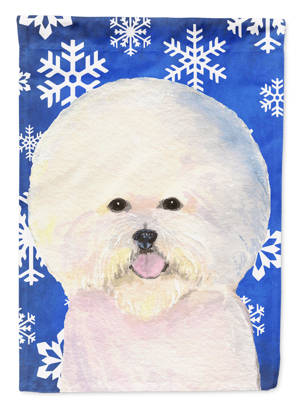 Bichon Frise Winter Snowflakes Holiday Garden Flag Mailbox Decorative Yard Banner Outside Patio Artwork for Flower Beds, Garden Size, Multicolor