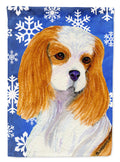 Cavalier Spaniel Winter Snowflakes Holiday Garden Flag Mailbox Decorative Yard Banner Outside Patio Artwork for Flower Beds, Garden Size, Multicolor