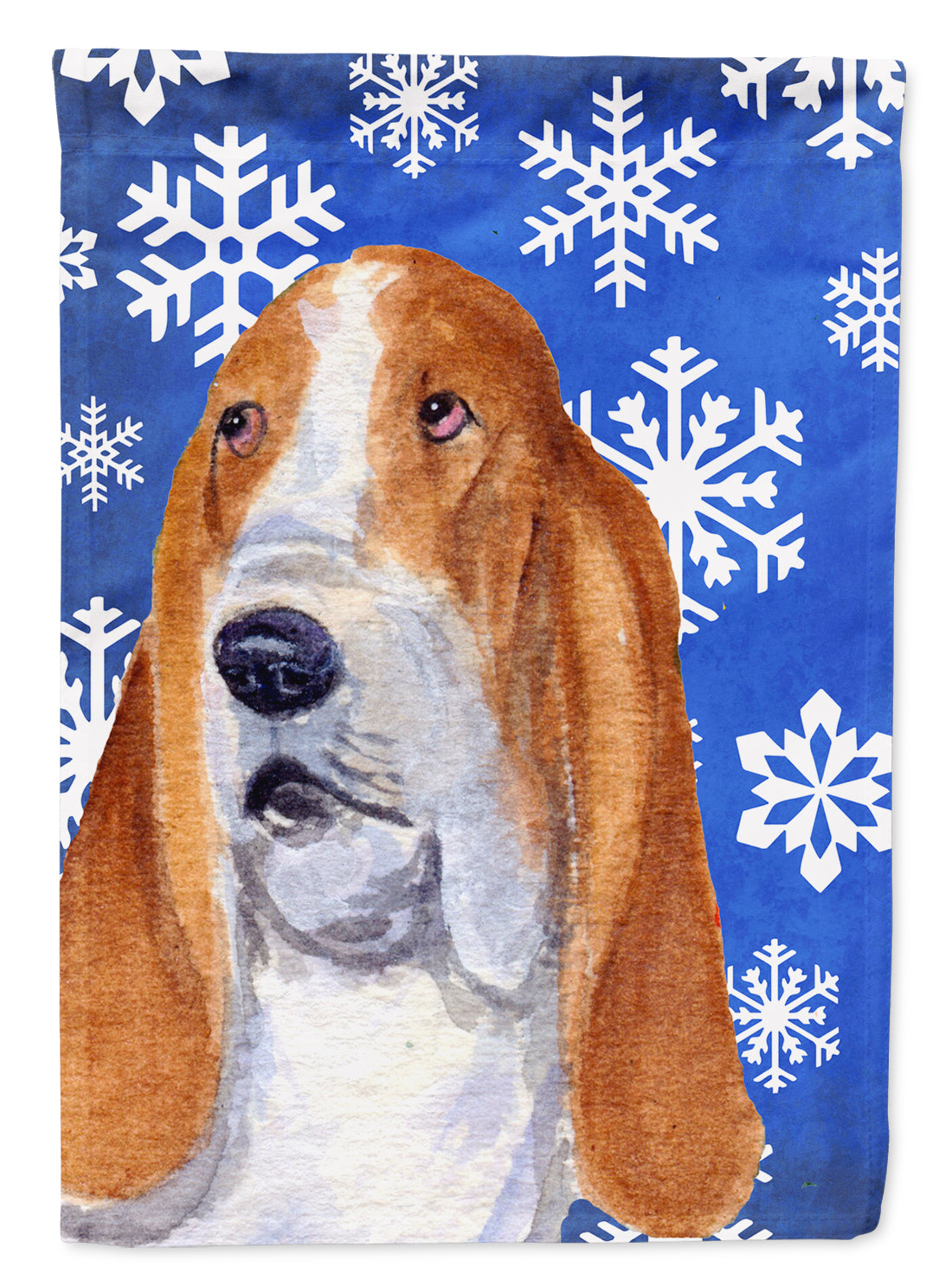 Basset Hound Winter Snowflakes Holiday Garden Flag Mailbox Decorative Yard Banner Outside Patio Artwork for Flower Beds, Garden Size, Multicolor