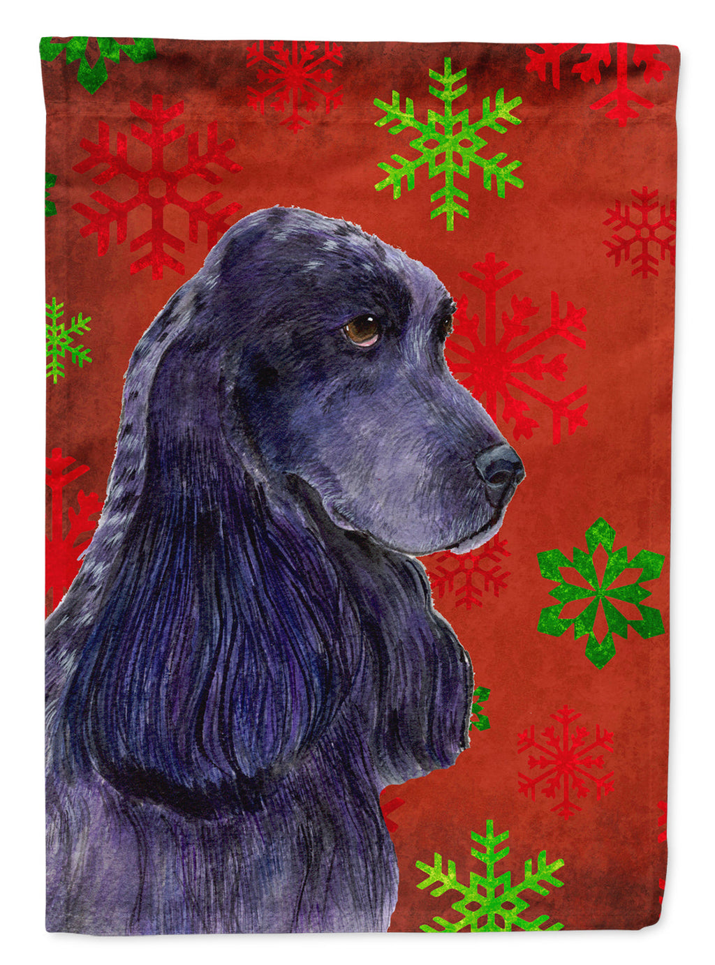 Cocker Spaniel Red Green Snowflakes Christmas Garden Flag Mailbox Decorative Yard Banner Outside Patio Artwork for Flower Beds, Garden Size, Multicolor