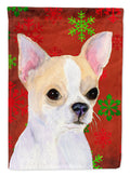 Chihuahua Red and Green Snowflakes Holiday Christmas Garden Flag Mailbox Decorative Yard Banner Outside Patio Artwork for Flower Beds, Garden Size, Multicolor
