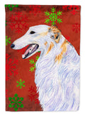 Borzoi Red and Green Snowflakes Holiday Christmas Garden Flag Mailbox Decorative Yard Banner Outside Patio Artwork for Flower Beds, Garden Size, Multicolor