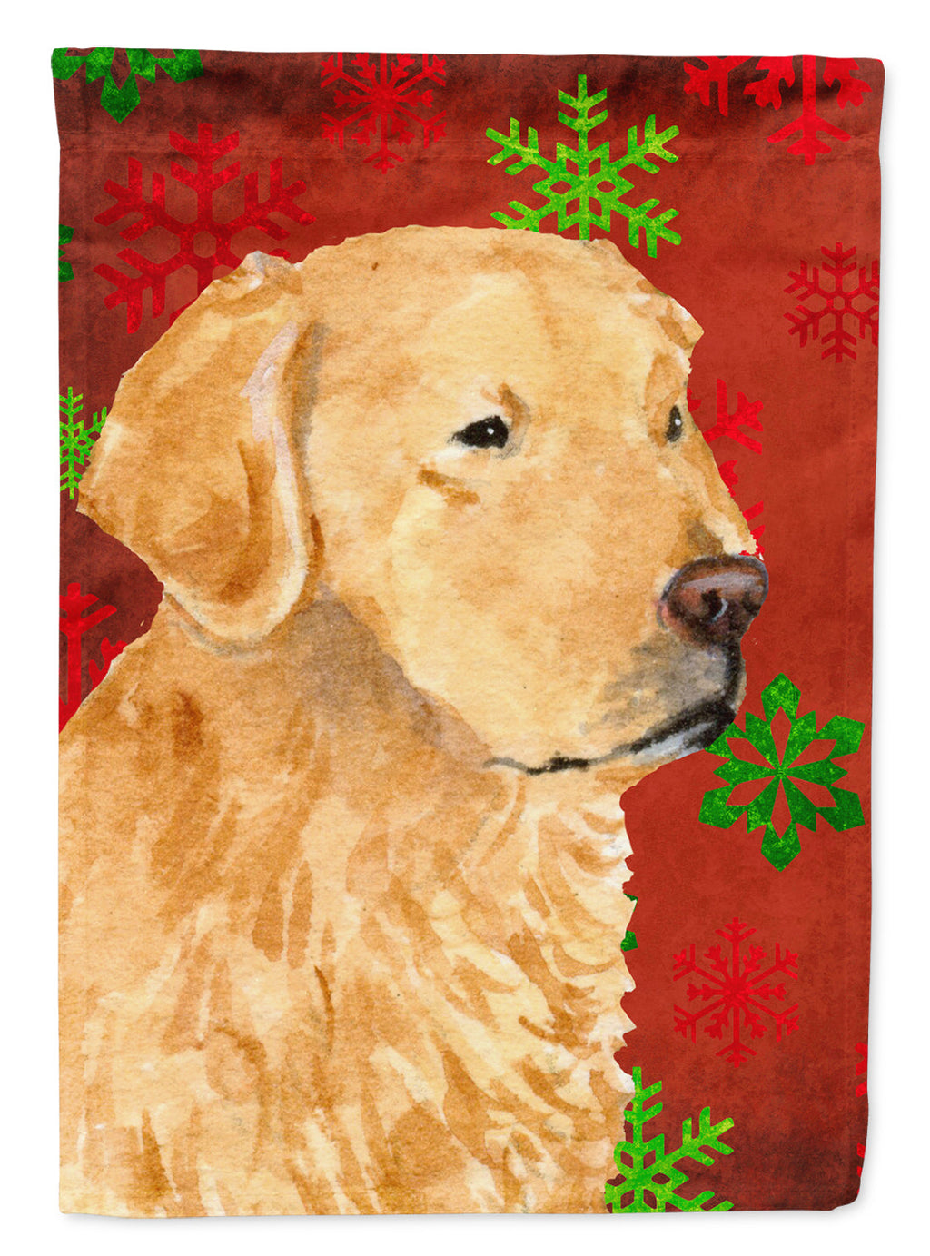 Golden Retriever Red Green Snowflake Holiday Christmas Garden Flag Mailbox Decorative Yard Banner Outside Patio Artwork for Flower Beds, Garden Size, Multicolor
