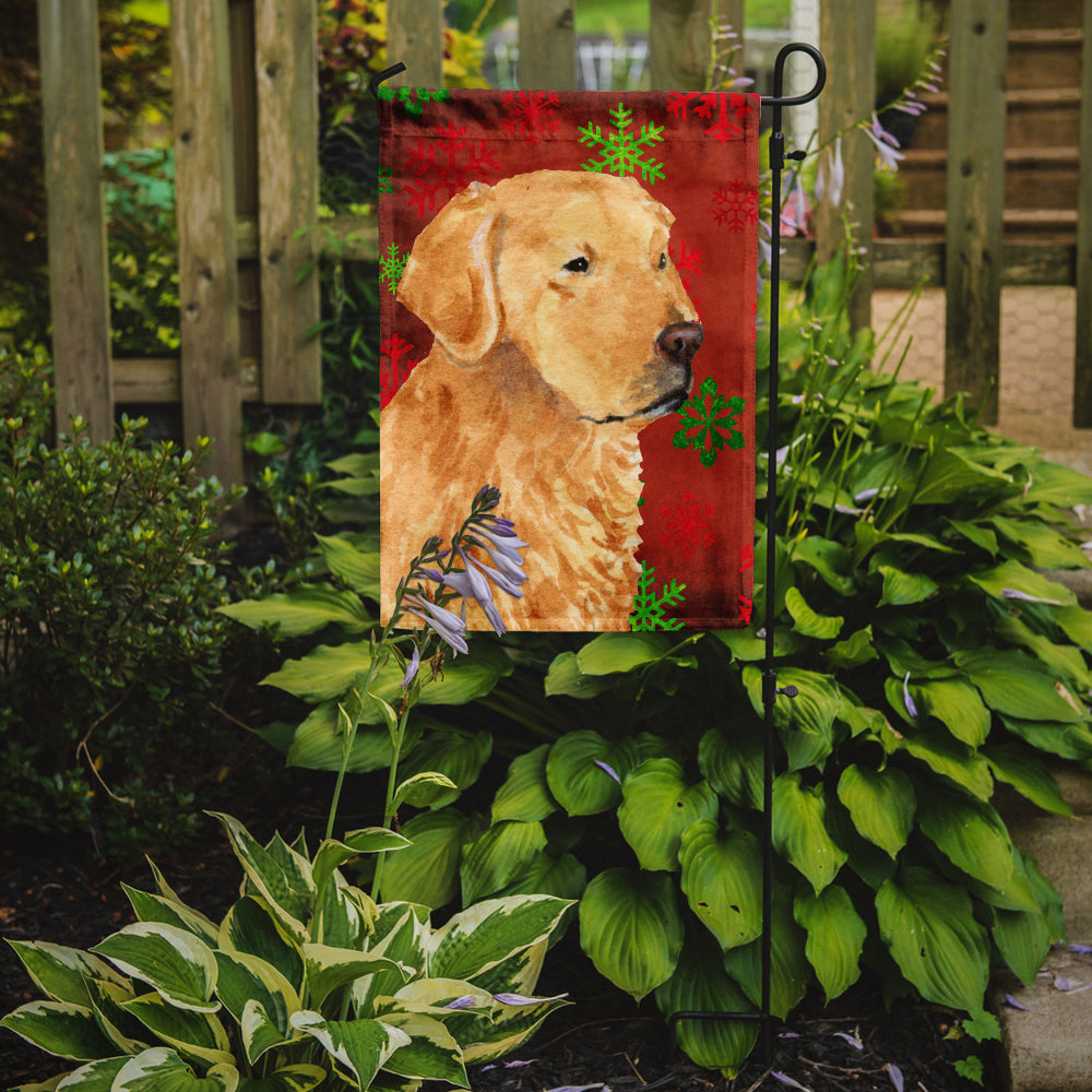 Golden Retriever Red Green Snowflake Holiday Christmas Garden Flag Mailbox Decorative Yard Banner Outside Patio Artwork for Flower Beds, Garden Size, Multicolor