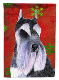 Schnauzer Red and Green Snowflakes Holiday Christmas Garden Flag Mailbox Decorative Yard Banner Outside Patio Artwork for Flower Beds, Garden Size, Multicolor