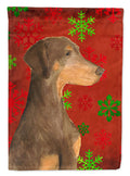 Doberman Red and Green Snowflakes Holiday Christmas Garden Flag Mailbox Decorative Yard Banner Outside Patio Artwork for Flower Beds, Garden Size, Multicolor