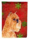Brussels Griffon Red and Green Snowflakes Holiday Christmas Garden Flag Mailbox Decorative Yard Banner Outside Patio Artwork for Flower Beds, Garden Size, Multicolor
