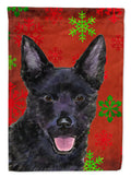 Australian Kelpie Red Green Snowflakes Christmas Garden Flag Mailbox Decorative Yard Banner Outside Patio Artwork for Flower Beds, Garden Size, Multicolor