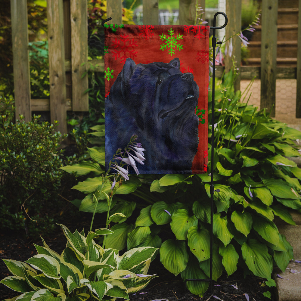 Chow Chow Red and Green Snowflakes Holiday Christmas Garden Flag Mailbox Decorative Yard Banner Outside Patio Artwork for Flower Beds, Garden Size, Multicolor