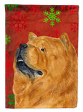 Chow Chow Red and Green Snowflakes Holiday Christmas Garden Flag Mailbox Decorative Yard Banner Outside Patio Artwork for Flower Beds, Garden Size, Multicolor