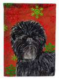 Affenpinscher Red Green Snowflakes Christmas Garden Flag Mailbox Decorative Yard Banner Outside Patio Artwork for Flower Beds, Garden Size, Multicolor