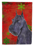 Schnauzer Red and Green Snowflakes Holiday Christmas Garden Flag Mailbox Decorative Yard Banner Outside Patio Artwork for Flower Beds, Garden Size, Multicolor
