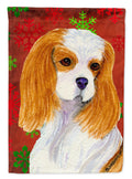 Cavalier Spaniel Red and Green Snowflakes Holiday Christmas Garden Flag Mailbox Decorative Yard Banner Outside Patio Artwork for Flower Beds, Garden Size, Multicolor