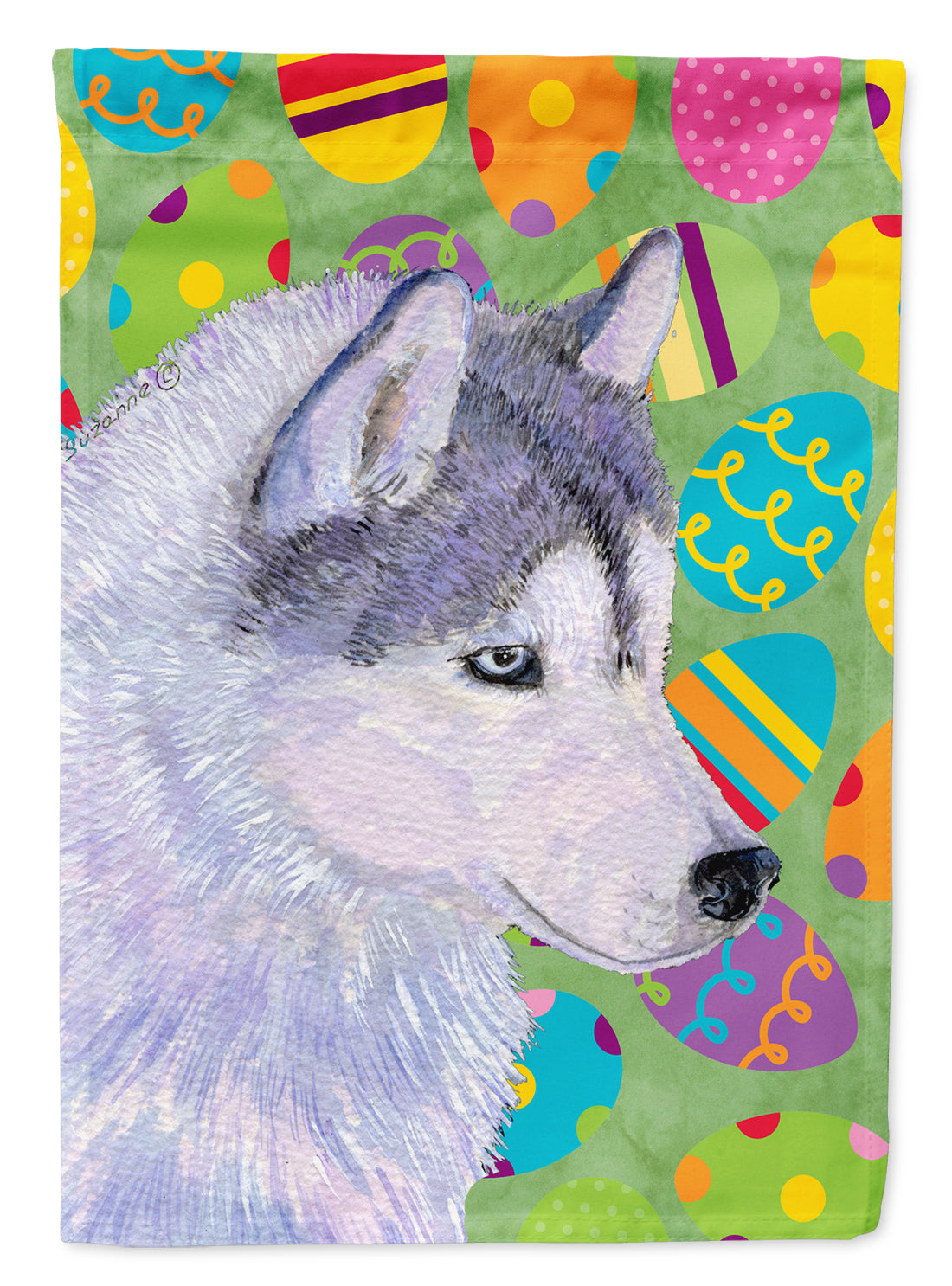 Siberian Husky Easter Eggtravaganza Garden Flag Mailbox Decorative Yard Banner Outside Patio Artwork for Flower Beds, Garden Size, Multicolor