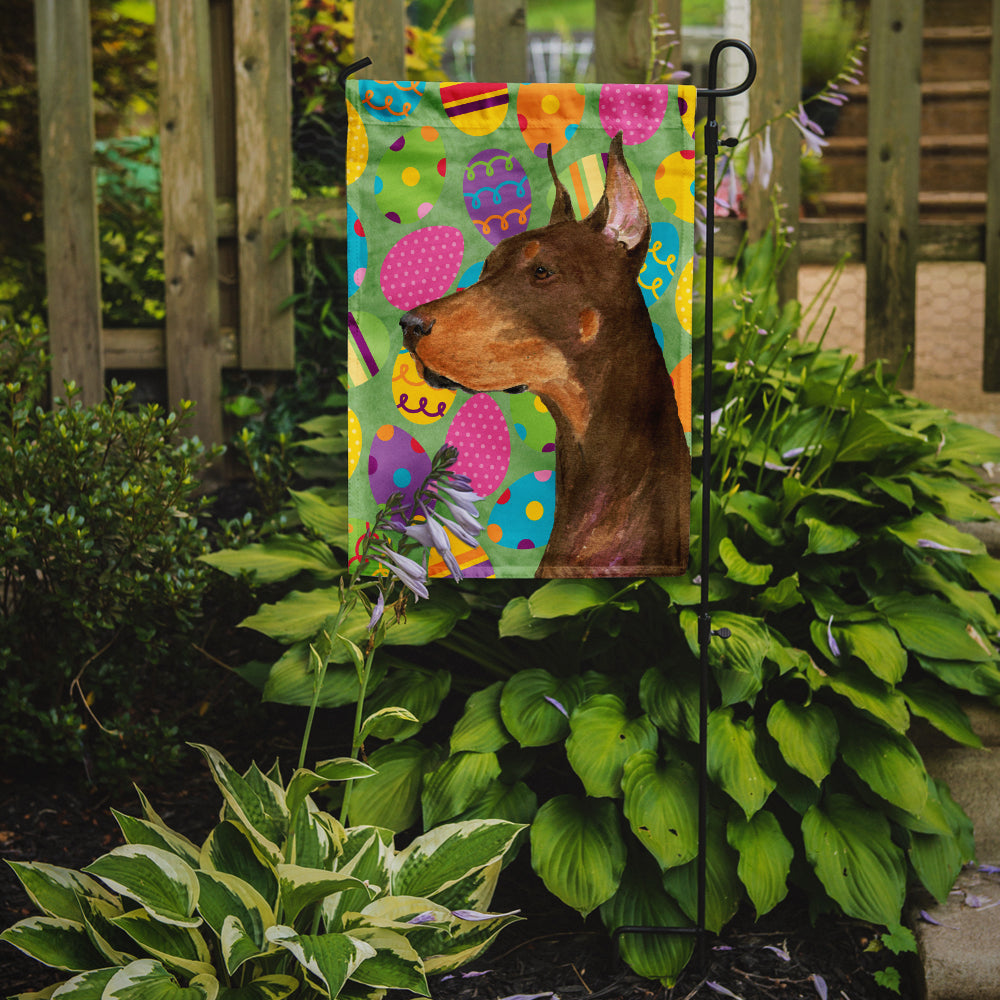 Doberman Easter Eggtravaganza Garden Flag Mailbox Decorative Yard Banner Outside Patio Artwork for Flower Beds, Garden Size, Multicolor