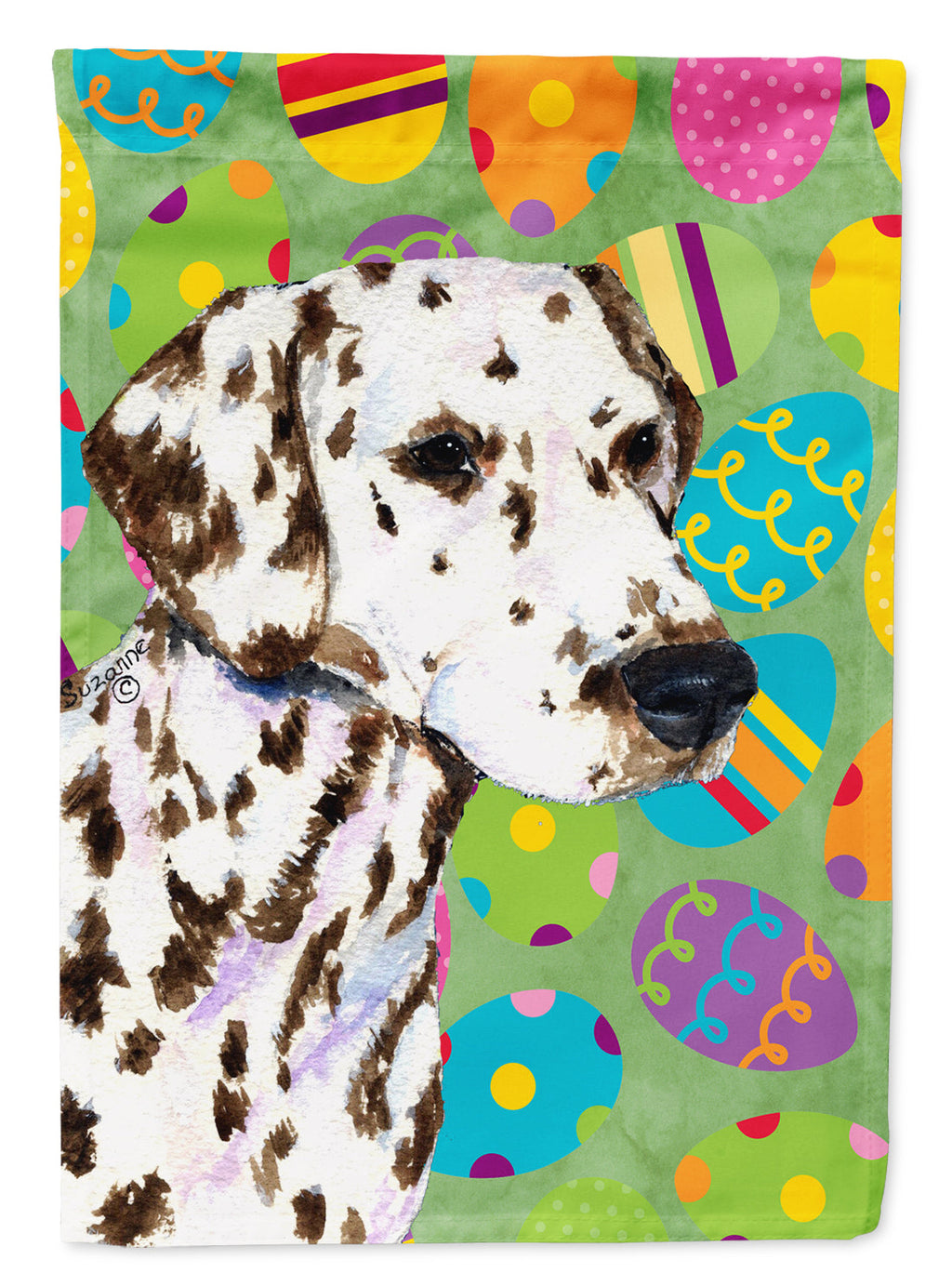 Dalmatian Easter Eggtravaganza Garden Flag Mailbox Decorative Yard Banner Outside Patio Artwork for Flower Beds, Garden Size, Multicolor