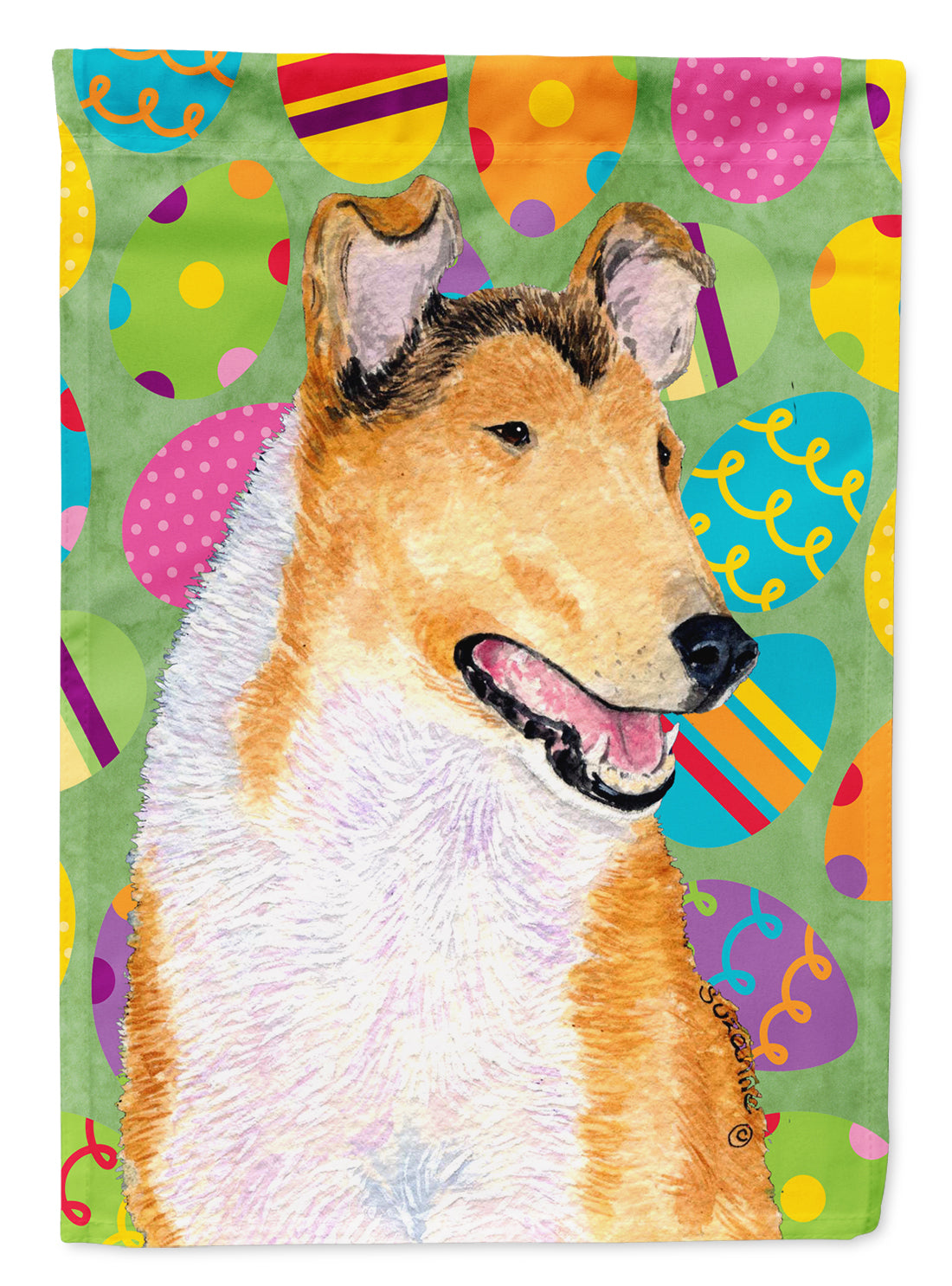 Collie Smooth Easter Eggtravaganza Garden Flag Mailbox Decorative Yard Banner Outside Patio Artwork for Flower Beds, Garden Size, Multicolor