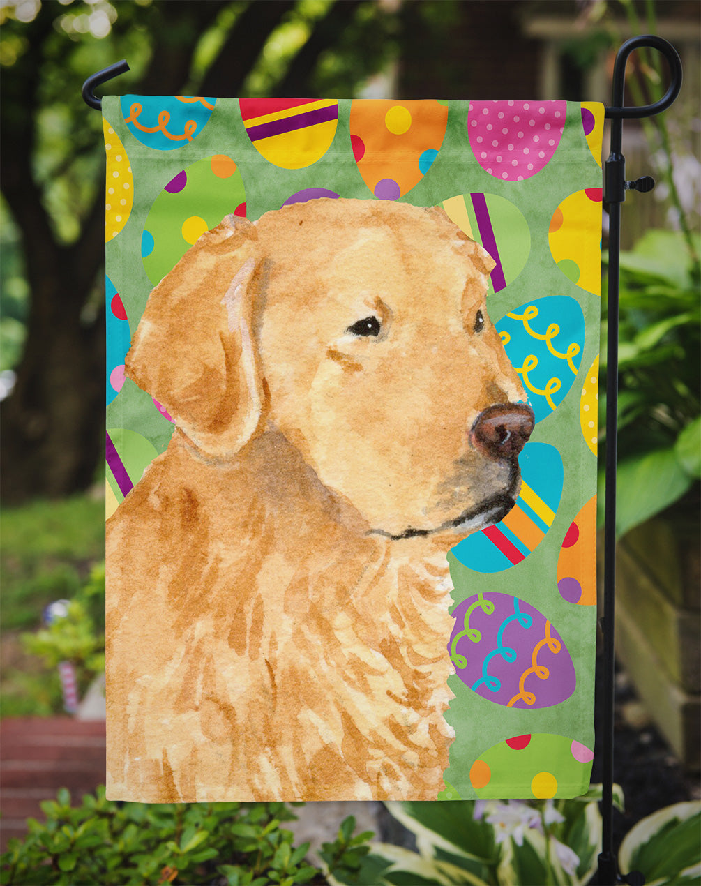 Golden Retriever Easter Eggtravaganza Garden Flag Mailbox Decorative Yard Banner Outside Patio Artwork for Flower Beds, Garden Size, Multicolor