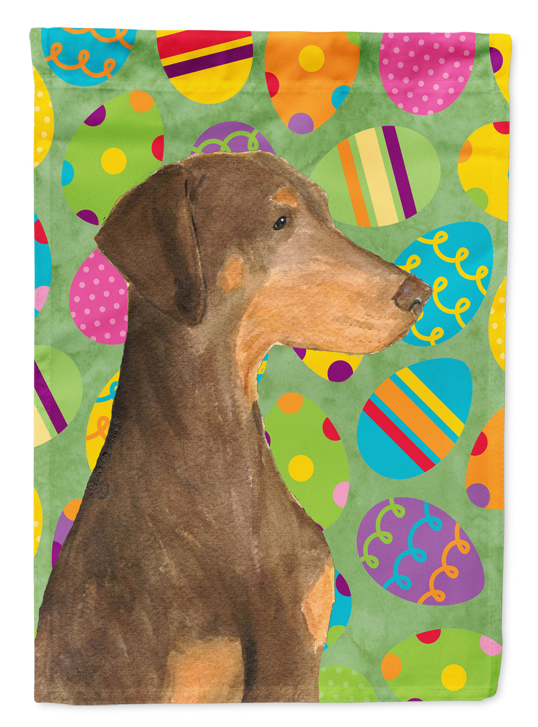 Doberman Easter Eggtravaganza Garden Flag Mailbox Decorative Yard Banner Outside Patio Artwork for Flower Beds, Garden Size, Multicolor