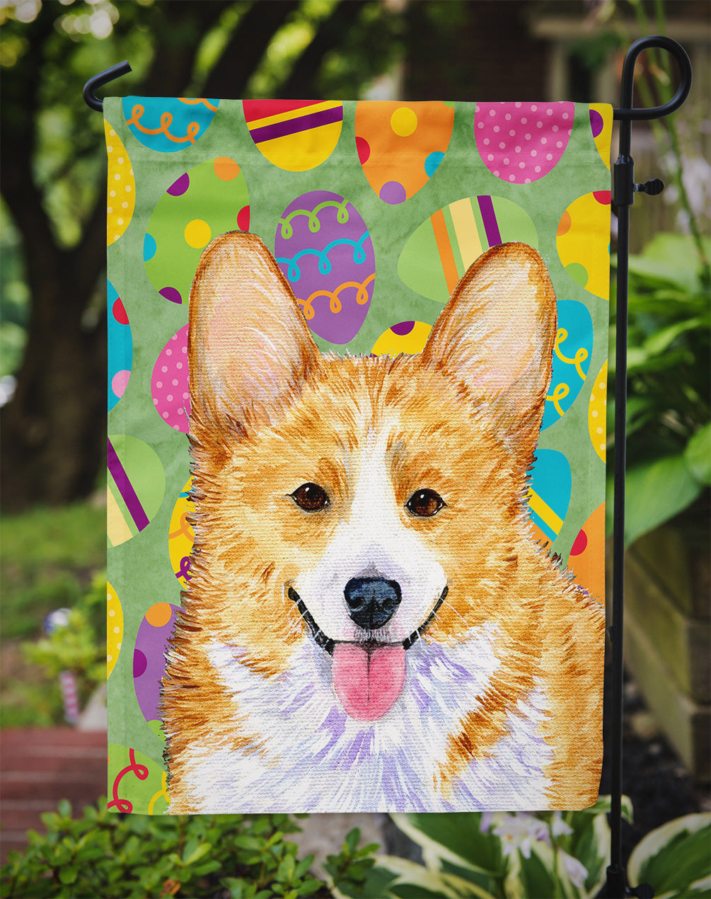 Corgi Easter Eggtravaganza Garden Flag Mailbox Decorative Yard Banner Outside Patio Artwork for Flower Beds, Garden Size, Multicolor