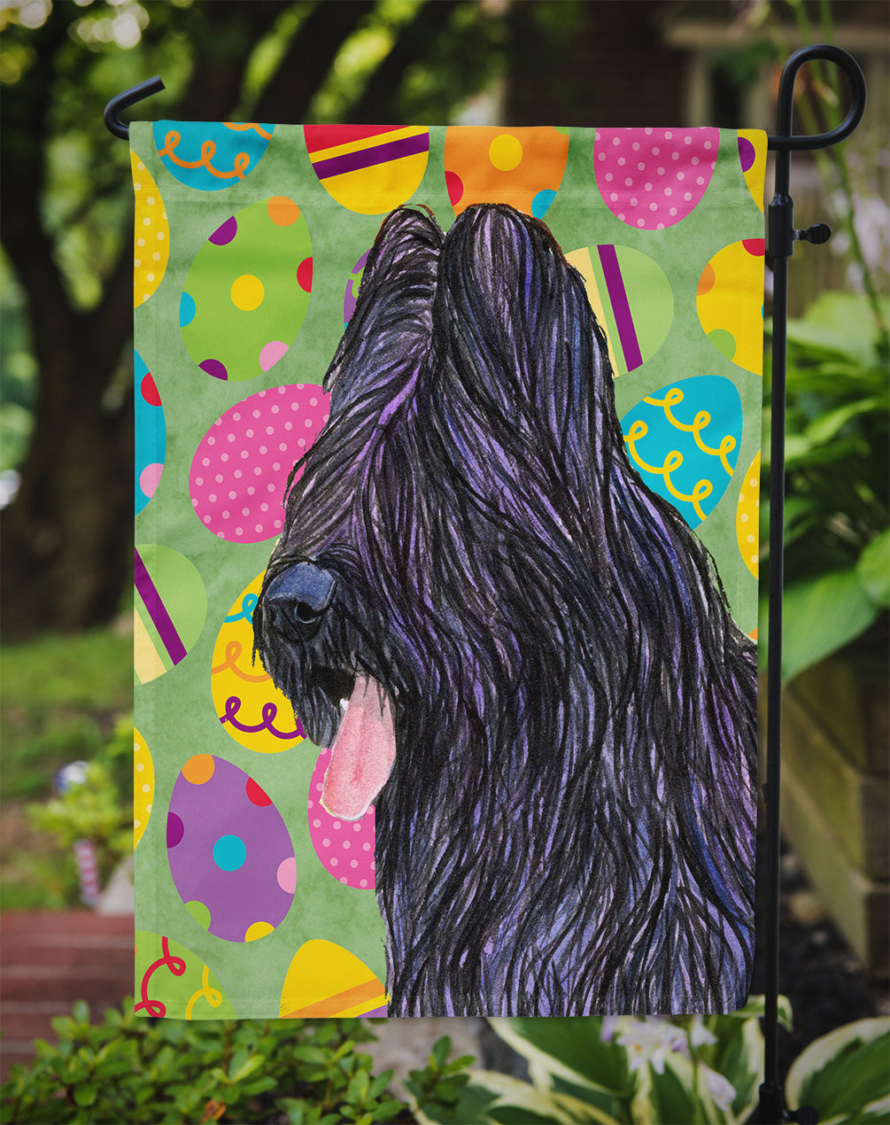 Briard Easter Eggtravaganza Garden Flag Mailbox Decorative Yard Banner Outside Patio Artwork for Flower Beds, Garden Size, Multicolor