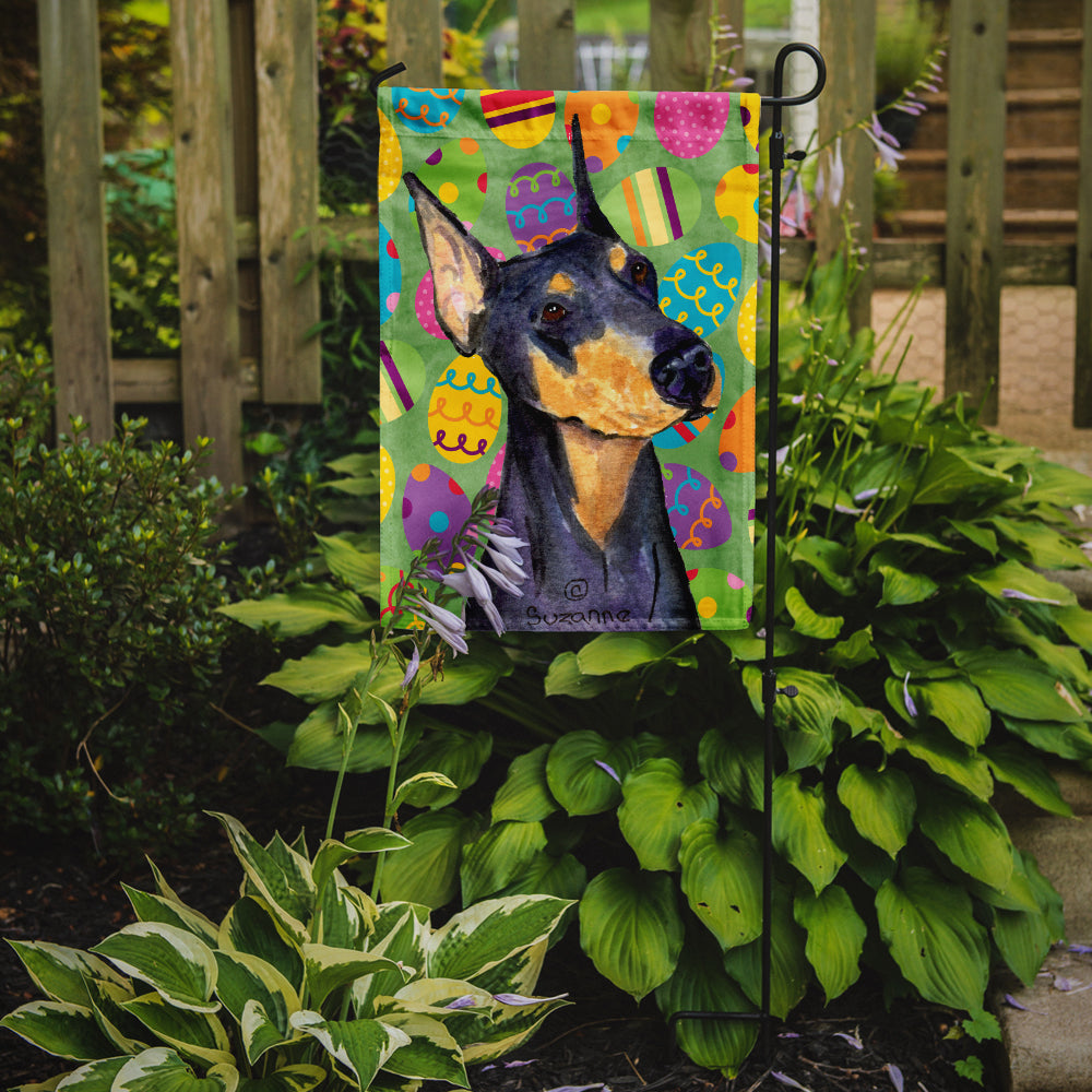Doberman Easter Eggtravaganza Garden Flag Mailbox Decorative Yard Banner Outside Patio Artwork for Flower Beds, Garden Size, Multicolor