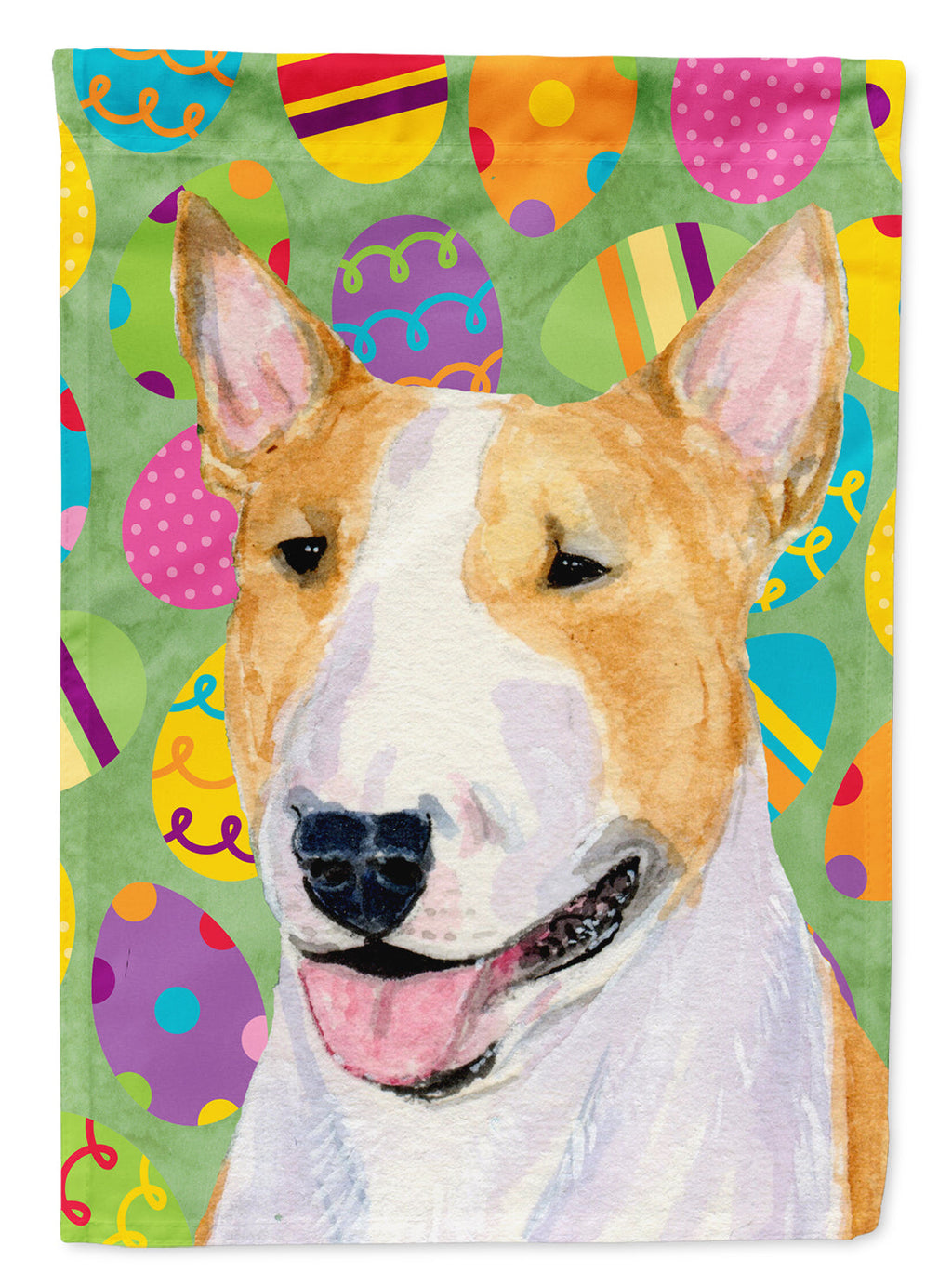 Bull Terrier Easter Eggtravaganza Garden Flag Mailbox Decorative Yard Banner Outside Patio Artwork for Flower Beds, Garden Size, Multicolor