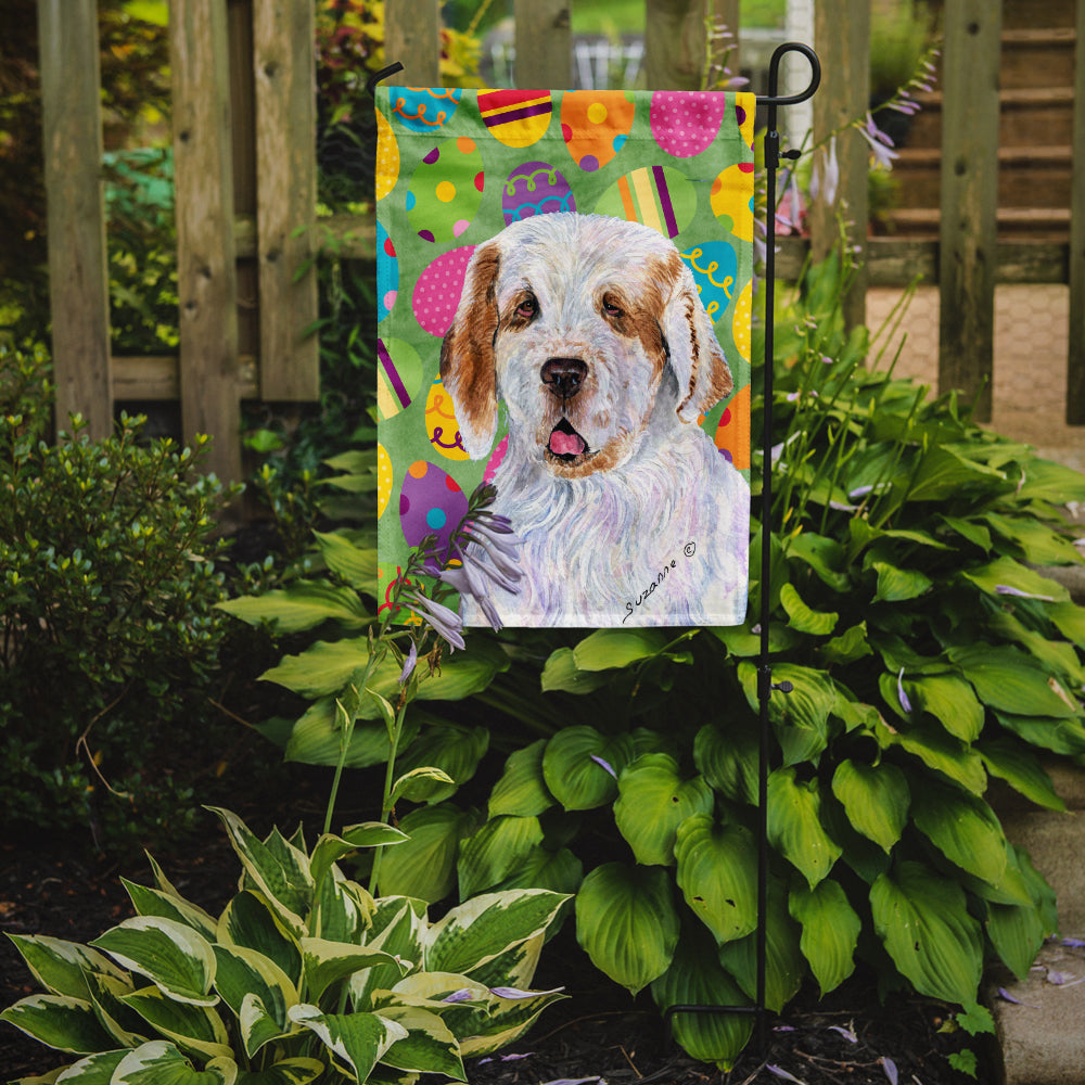 Clumber Spaniel Easter Eggtravaganza Garden Flag Mailbox Decorative Yard Banner Outside Patio Artwork for Flower Beds, Garden Size, Multicolor