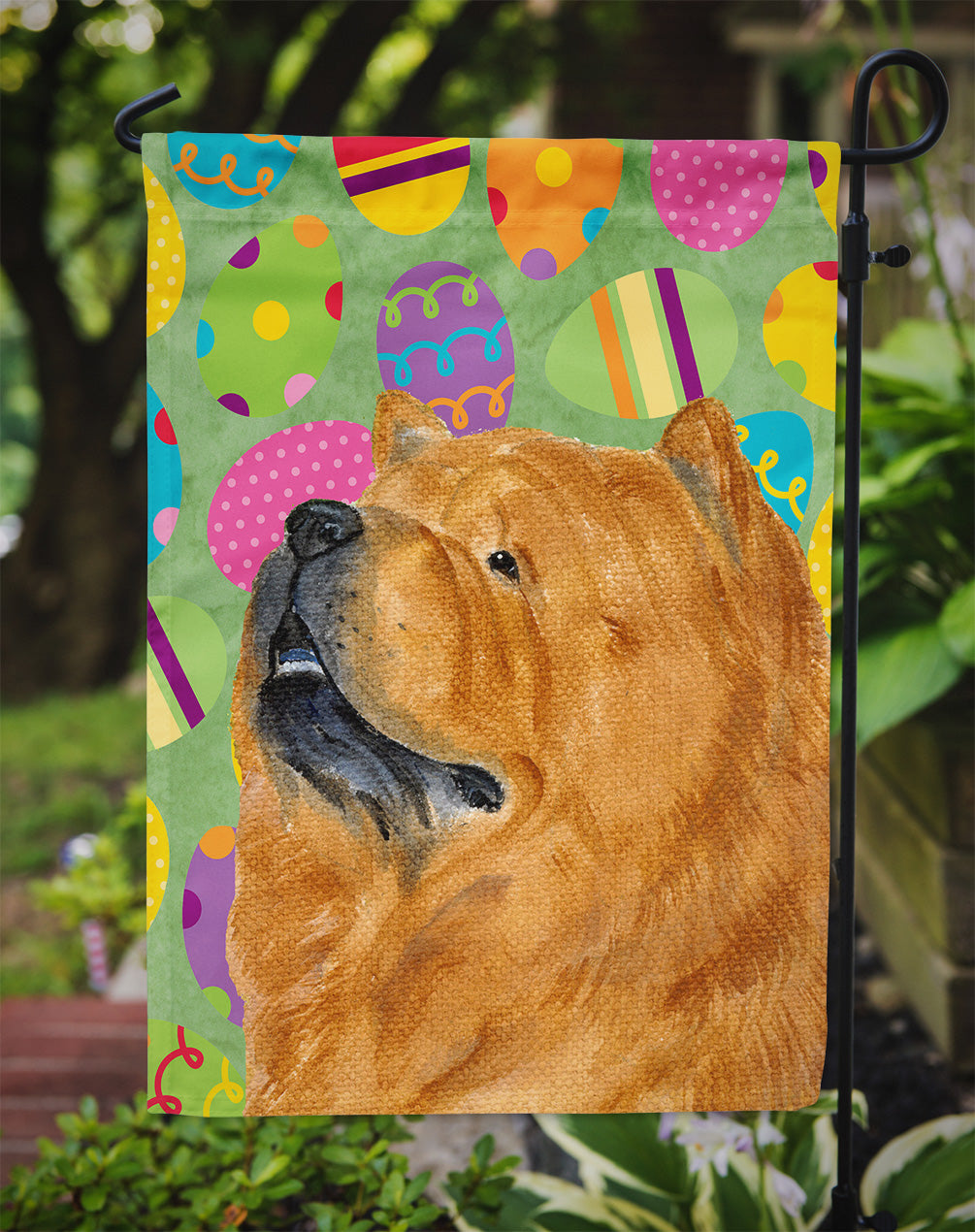 Chow Chow Easter Eggtravaganza Garden Flag Mailbox Decorative Yard Banner Outside Patio Artwork for Flower Beds, Garden Size, Multicolor