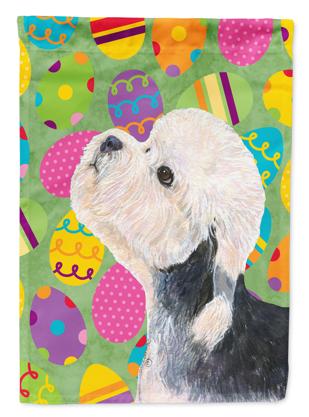 Dandie Dinmont Terrier Easter Eggtravaganza Garden Flag Mailbox Decorative Yard Banner Outside Patio Artwork for Flower Beds, Garden Size, Multicolor